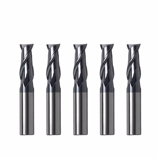 HRC45 Solid Carbide 2 Flute Flat End Mill With TiAlN Coating
