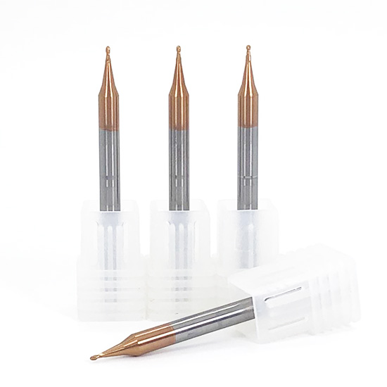 Tungsten Carbide Micro Ball Nose Endmills bronze coating