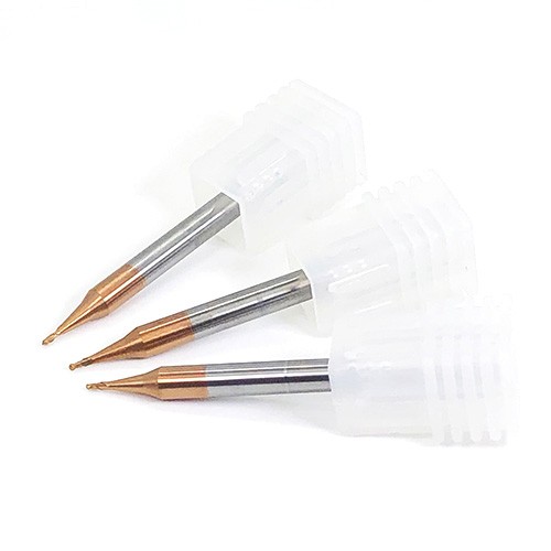 Tungsten Carbide Micro Ball Nose Endmills bronze coating