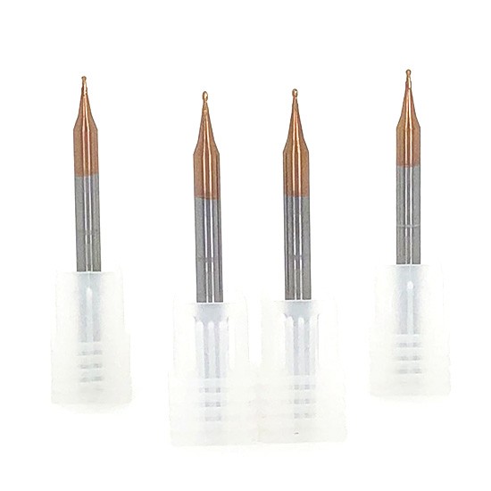 Tungsten Carbide Micro Ball Nose Endmills bronze coating