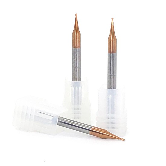Tungsten Carbide Micro Ball Nose Endmills bronze coating