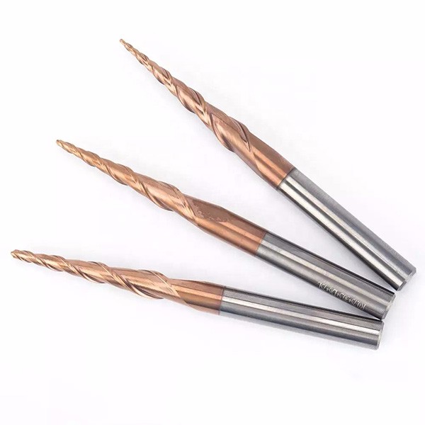 Solid Carbide 2 Flutes Tapered Ball Nose End Mill
