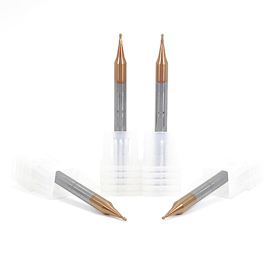 Tungsten Carbide Micro Ball Nose Endmills bronze coating