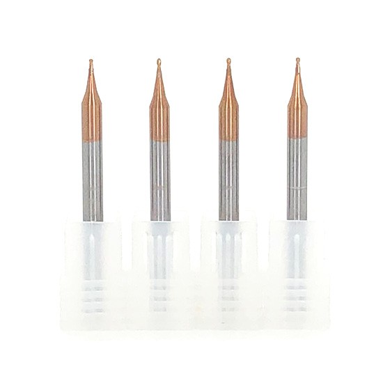 Tungsten Carbide Micro Ball Nose Endmills bronze coating